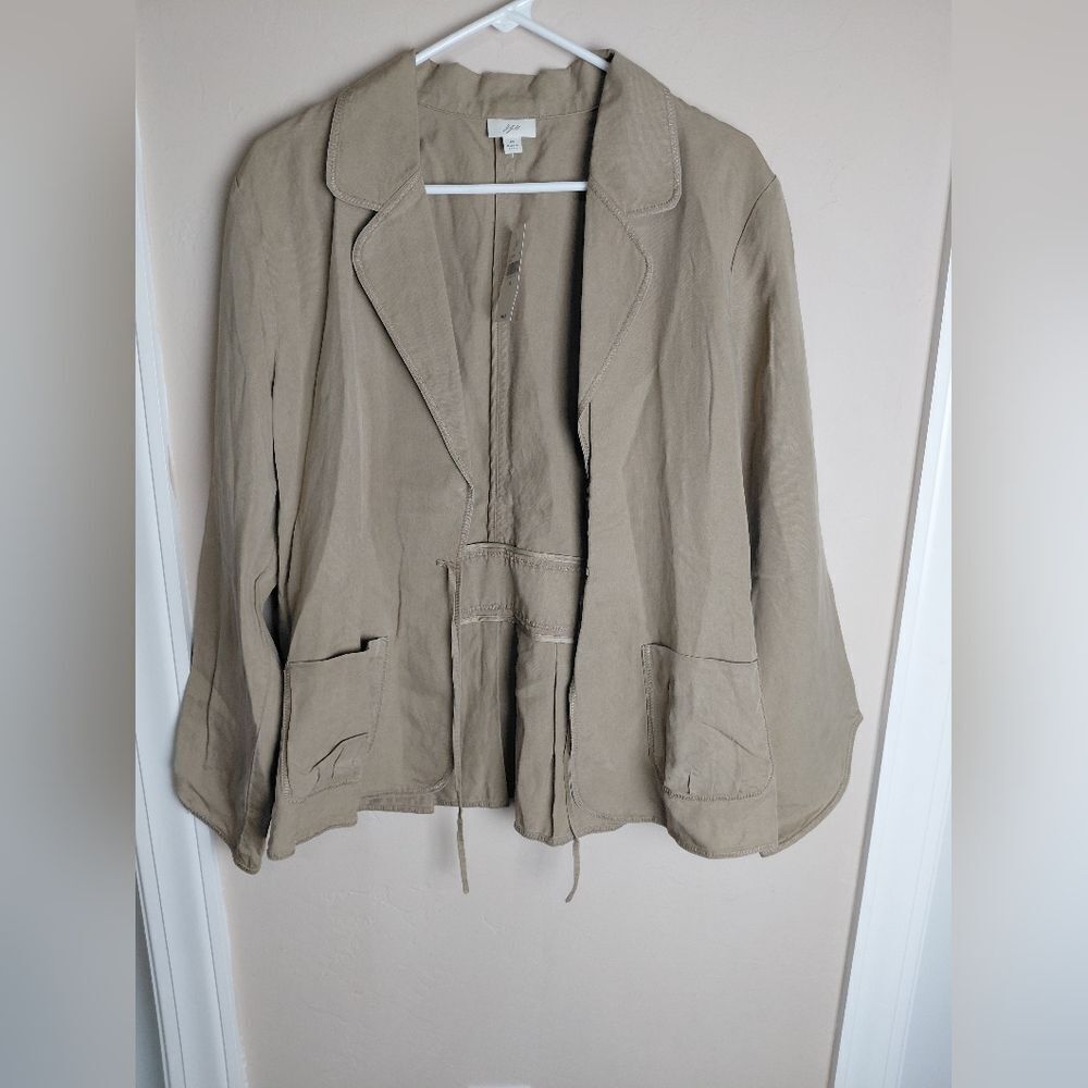 J Jill Womens Jacket Tencel Linen Tie Front NWT Medium